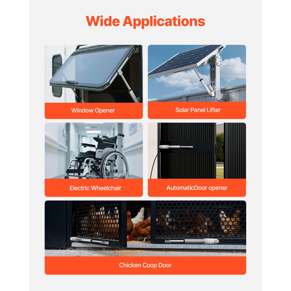 VEVOR 12V lineaire aandrijving, 101,6 mm lineaire motor met 15 mm/s, 1000 N lineaire actuator met IP54-bescherming en montagebeugel, lineaire actuatoren voor in hoogte verstelbare bureaus, relaxfauteuils, raam- en deuropeners