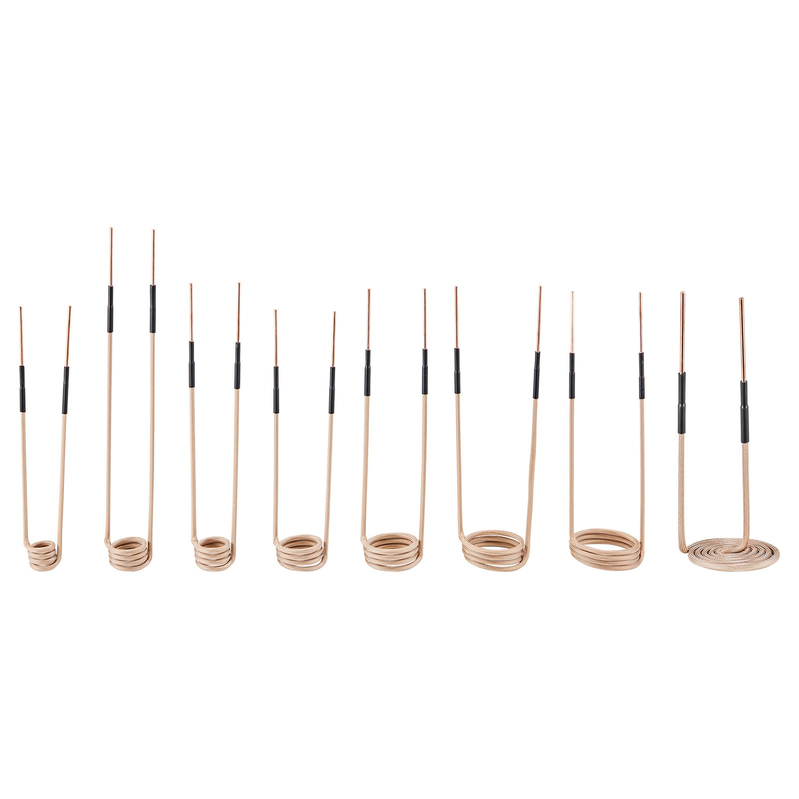 VEVOR 10-delige set magnetische inductieverwarmingsspiralen, mini-verwarmingsspiraalset met flexibiliteit en lange levensduur, voor het verwijderen van verroeste schroeven en moeren, 8 spiralen + 1 U-vormige + 1 vrijvormige