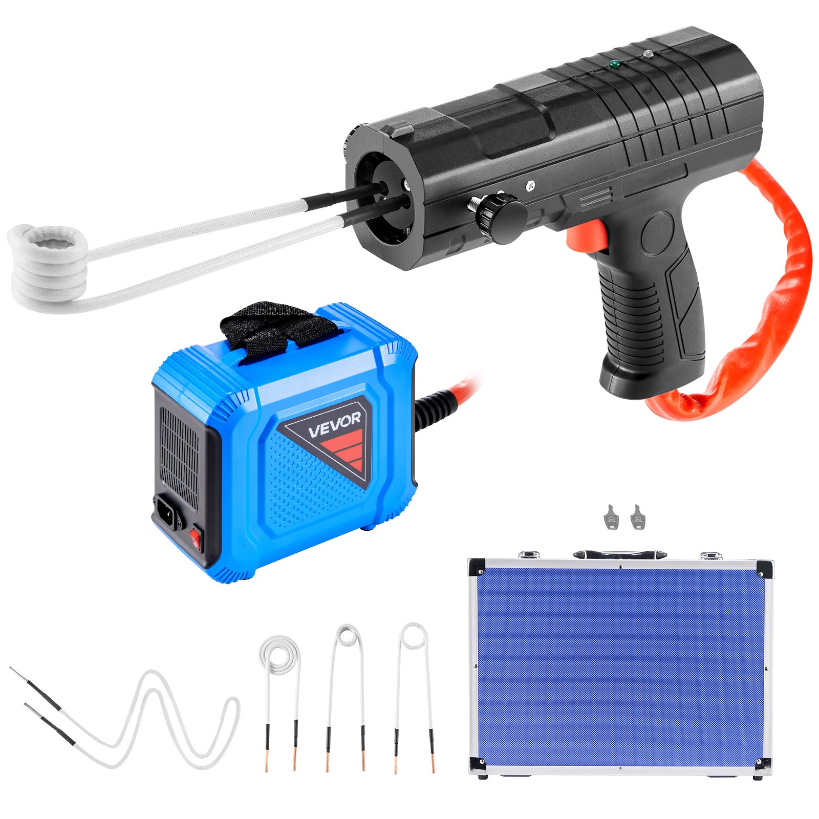 VEVOR Induction Heater Bolt Removal, 1800W 230V Magnetic Induction Heater Kit, Handheld Nut Buster Tool, Mini Heating Machine for Rusty Screw Removing, Car Garage Repairing Tools with 4 Coil and Box