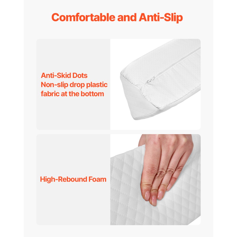 VEVOR Toddlers Bed Bumper, 56-inch Non-Slip Bed Rail Bumper, High-Rebound Foam Bedrail Guard for Toddlers with Machine-Washable Cover for Twin, Full, Queen & King Beds, Lightweight and Travel-Friendly