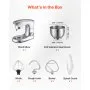 VEVOR Stand Mixer, 4.2 L Electric Kitchen Mixer, 1500W Dough-Mixer, 10 + Pulse Speeds Tilt-head Food-Mixer with Stainless Steel Bowl, Dough Hook, Whisk, Beater, for Baking, Mixing, Whipping & Kneading