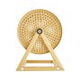 VEVOR Raffle Ticket Spinner, 11.6" x 6.6" Holds 2500 Tickets or 100 Ping Pong Balls, Raffle Drum Lottery Spinning Cage with Reinforced Handle, Stable Triangular Stand, for Events and Gatherings, Gold