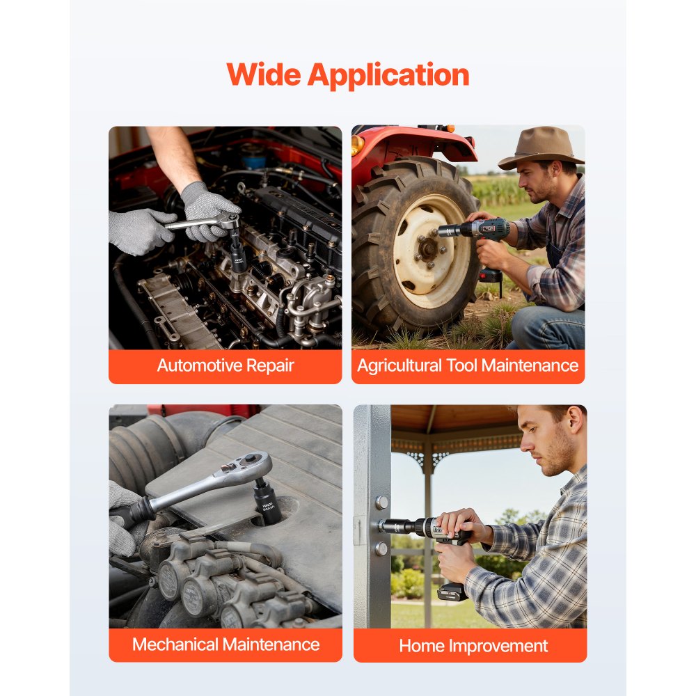 VEVOR 1/2 in Drive Impact Socket Set, 39 Piece, 6 Point Deep & Shallow Impact Sockets, Metric 9 to 30 mm, Cr-V Steel High Durability, with Universal Joint, Dual Size Markings, Heavy Duty Carrying Case