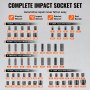 VEVOR Impact Sockets Set 130PCS 6-Point 3/8" & 1/2" Drive Bit Ratchet Tool Kit