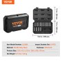 VEVOR 3/8" Drive Impact Socket Set, 18 Piece Deep Socket Set Metric 8-22mm, 6 Point CR-V Alloy Steel for Auto Repair, Easy-to-Read Size Markings, Rugged Construction, Includes Storage Case