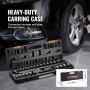 VEVOR Impact Sockets Set 29pcs 6-Point 3/8in Drive Bit Ratchet Tool Kit Case