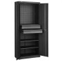 VEVOR Metal Storage Cabinet, 180 lbs Shelf Load Capacity, 70.87" Tall Garage Tool Storage Cabinet with 2 Locking Doors, Adjustable Shelves, 2 Drawers, Pegboard, for Garage, Home, Office, Utility Room