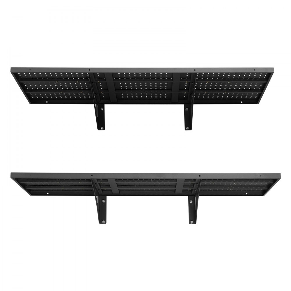 VEVOR 2-Tier Heavy Duty Wall Garage Shelving, 50 x 122 cm Steel Wall Mounted Shelving Unit, 500 x 1219 mm Per Shelf Floating Storage Metal Rack for Garage with 254 kg Total Weight Capacity, Black