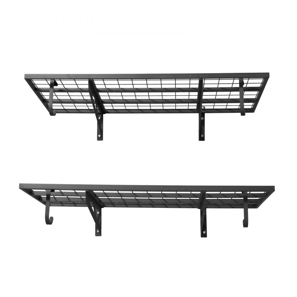 VEVOR 2-delige garageplankenset, 1219x620x210 mm, gereedschapsopslag, 113 kg per laag, wandmontage gereedschapshouder, 1219x620 mm plankoppervlak, opbergplanken, metalen plank, gereedschapsorganizer, wandplanken