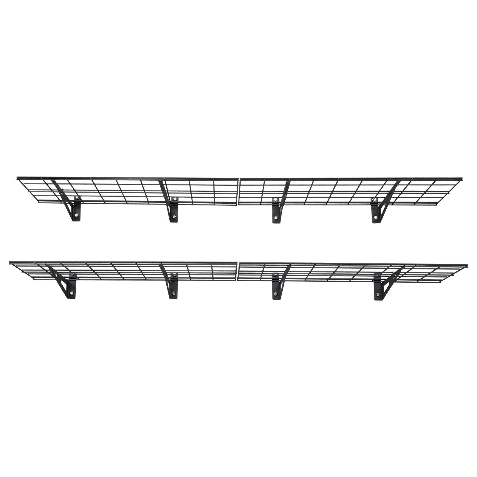 VEVOR 2-delige garageplankenset, 1830x315x122 mm, gereedschapsopslag, 136 kg per laag, wandmontage gereedschapshouder, 1830x315 mm plankruimte, opbergplanken, metalen plank, gereedschapsorganizer, wandplanken