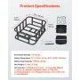 VEVOR Achterfietsmand 435x330x155 mm, Achterwielmand met bagagenet en hoes, Bagagedrager voor het vervoeren van honden, huisdieren, fruit en boodschappen, Inclusief montagegereedschap