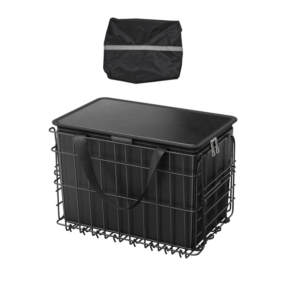 VEVOR Achterfietsmand 340x210x225mm, Opvouwbare achterwielmand met bagagenet, Uitneembare binnenzak en hoes, Bagagedragermand voor het vervoeren van honden, huisdieren, fruit en voedsel