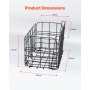 VEVOR Achterfietsmand 340x210x225mm, Opvouwbare achterwielmand met bagagenet, Uitneembare binnenzak en hoes, Bagagedragermand voor het vervoeren van honden, huisdieren, fruit en voedsel