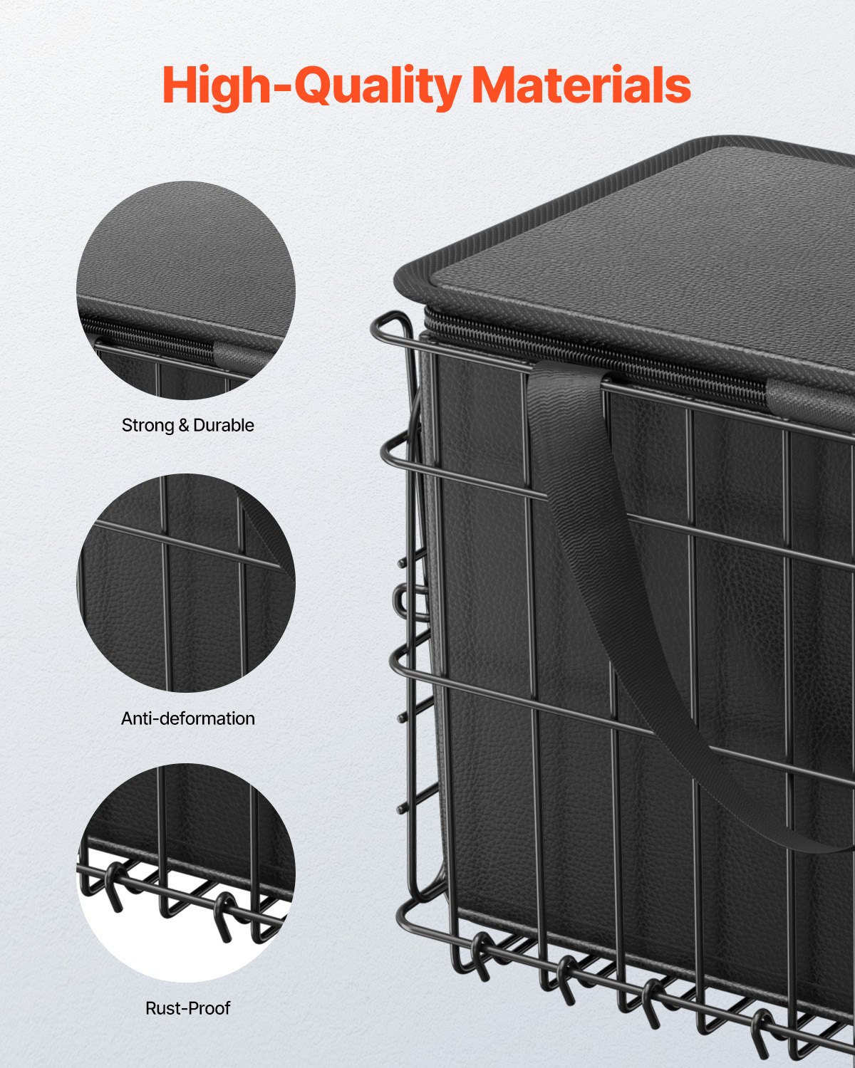 VEVOR Achterfietsmand 340x210x225mm, Opvouwbare achterwielmand met bagagenet, Uitneembare binnenzak en hoes, Bagagedragermand voor het vervoeren van honden, huisdieren, fruit en voedsel