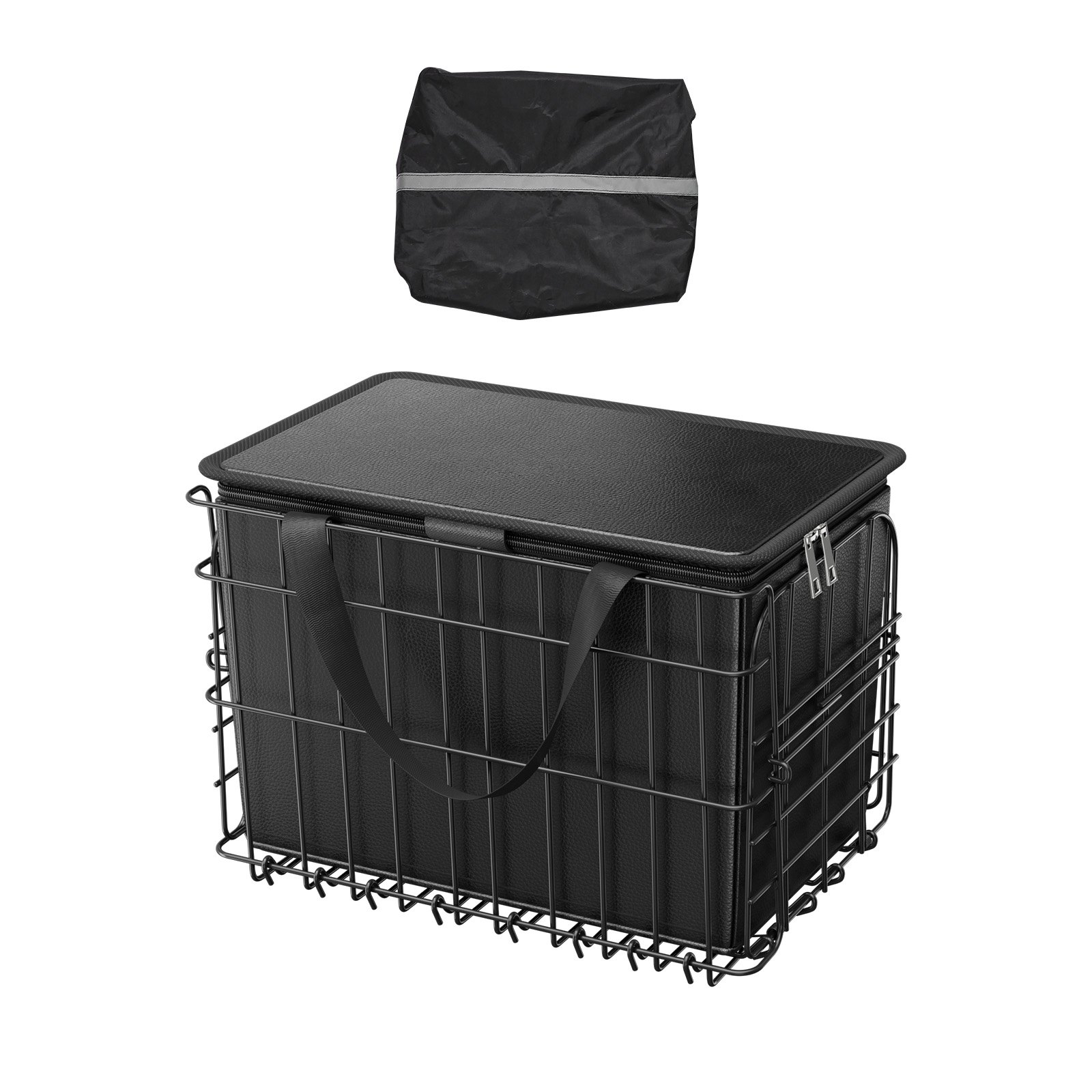 VEVOR Achterfietsmand 340x210x225mm, Opvouwbare achterwielmand met bagagenet, Uitneembare binnenzak en hoes, Bagagedragermand voor het vervoeren van honden, huisdieren, fruit en voedsel