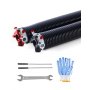 VEVOR Garage Door Torsion Springs, Pair of 0.250 x 2 x 35 in, 16000 Cycles, Electrophoresis Black Coated for Replacement, Garage Door Springs with Non-Slip Winding Bars, Gloves and Mounting Wrench
