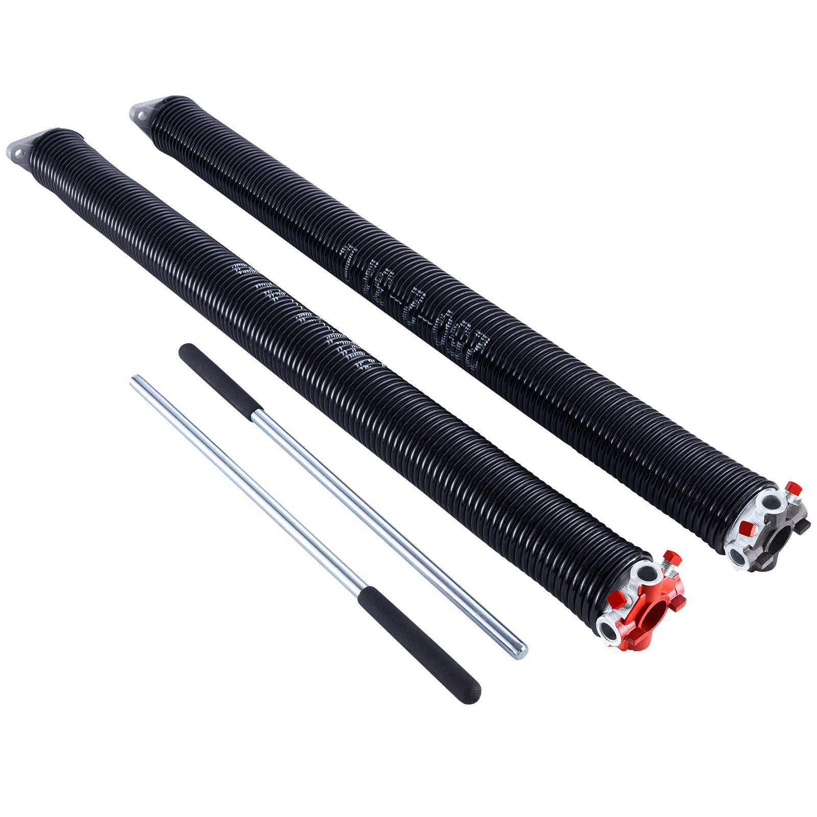 VEVOR Garagedeur Torsieveren (Φ 6,35 x Φ 50,8 x 787 mm) 16.000 cycli, zwart gecoat voor vervanging, garagedeurveren met antislip wikkelstangen, handschoenen en installatiesleutel