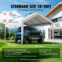 VEVOR carport canopy cover 10x20ft with 16mil thickness, 16x16 weave, fits garage frames, blue truck.