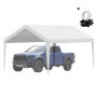 VEVOR Carport Replacement Canopy Cover 10 x 20 ft, Garage Top Tent Shelter Tarp Heavy-Duty Waterproof & UV Protected, Easy Installation with Ball Bungees,White (Only Top Cover, Frame Not Include)