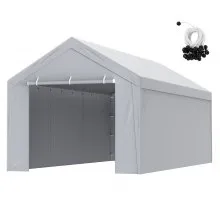 VEVOR Carport Garage Tent, Boven- en zijwand 3 x 6 m, Garage Tent Shelter, Waterdicht en UV-bestendig, Eenvoudige installatie met spanbanden, Wit (Frame niet inbegrepen)