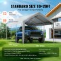 VEVOR carport canopy cover, 10x20ft, fits garage frames, 16mil thickness, 16x16 weave, grey, for trucks.