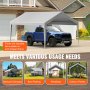 VEVOR Carport Replacement Canopy Cover 10 x 20 ft, Garage Top Tent Shelter Tarp Heavy-Duty Waterproof & UV Protected, Easy Installation with Ball Bungees,Grey (Only Top Cover, Frame Not Include)