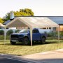 VEVOR Carport Garage Tent, 3 x 6 m, Garage Daktent, Waterdicht en UV-bestendig, Eenvoudige installatie met spanbanden, Beige (Alleen dakbedekking, frame niet inbegrepen)