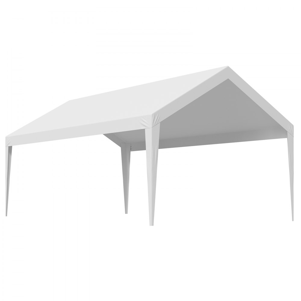 VEVOR Carport Vervangend Dak, 3,65 x 6,09 m, Draagbare Garage Tent Cover, UV-bestendige Auto Overkapping, Zware Carport Cover, Wit, Frame Niet Inbegrepen
