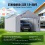 VEVOR carport canopy cover, grey, 12x20ft, pe fabric, 16mil thickness, fits truck, garage frame compatible.