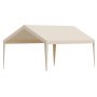 VEVOR Carport Replacement Canopy, 12 x 20 ft Potable Garage Tent Top Tarp, UV-Resistant & Waterproof Car Shelter Tarp, Heavy Duty Car Port Cover with Ball Buggees, Beige, Frame Not Included