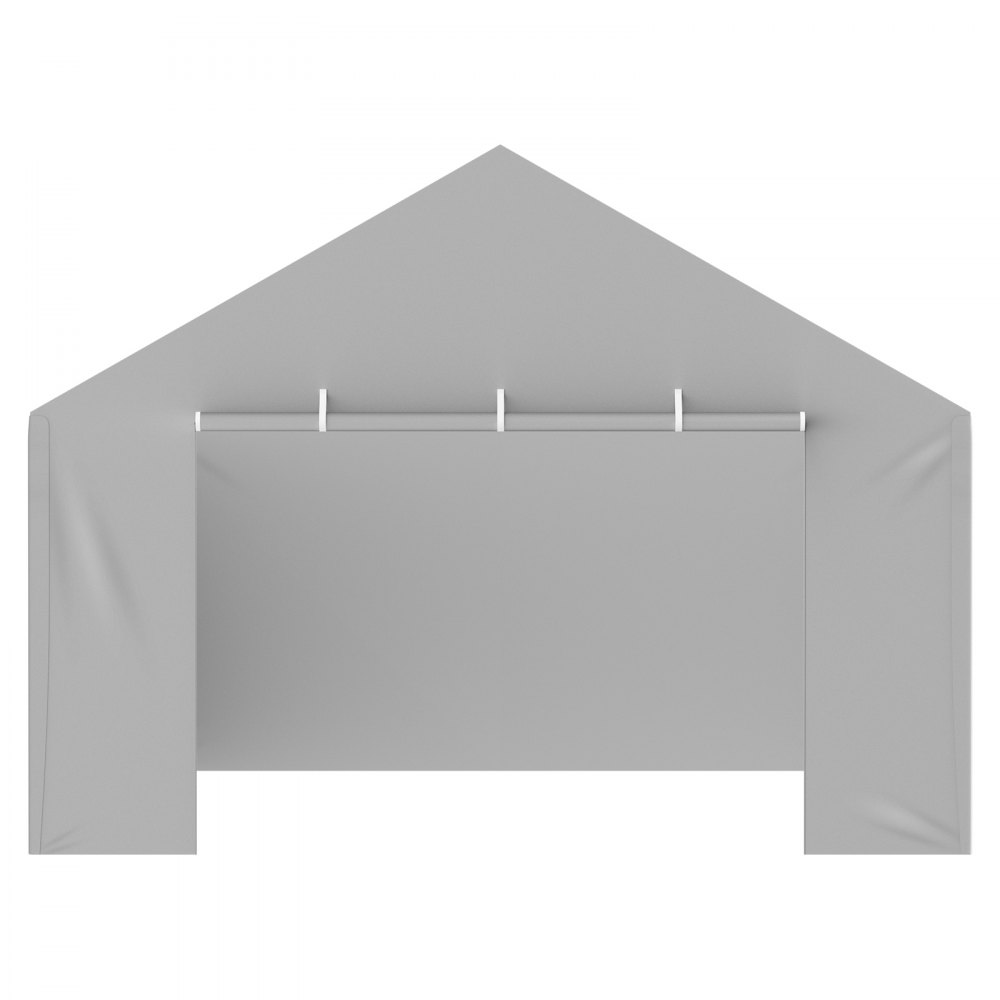VEVOR Carport Garage Tent Zijwand 606 x 398 x 308 cm, Garage Tent Shelter, Duurzaam, Waterdicht en UV-Beschermd, Grijs (Bovenkant en Frame Niet Inbegrepen)