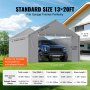 VEVOR Carport Garage Tent Zijwand 606 x 398 x 308 cm, Garage Tent Shelter, Duurzaam, Waterdicht en UV-Beschermd, Grijs (Bovenkant en Frame Niet Inbegrepen)