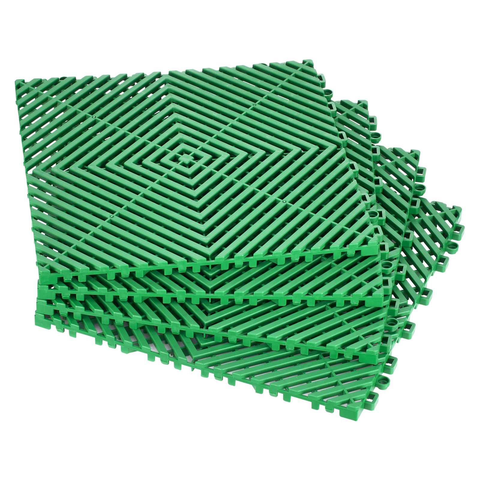 VEVOR Interlocking Drainage Mat Douchemat 31 x 31 cm Modulaire Interlocking Vloermatten, 50 Stuks Splitsbare Drainagematten, Antislip Drainage Vloertegels, voor Garage Tuin Groen