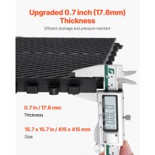 VEVOR 24 x drainagemat vloertegels in elkaar grijpend 415x415mm 17,6mm