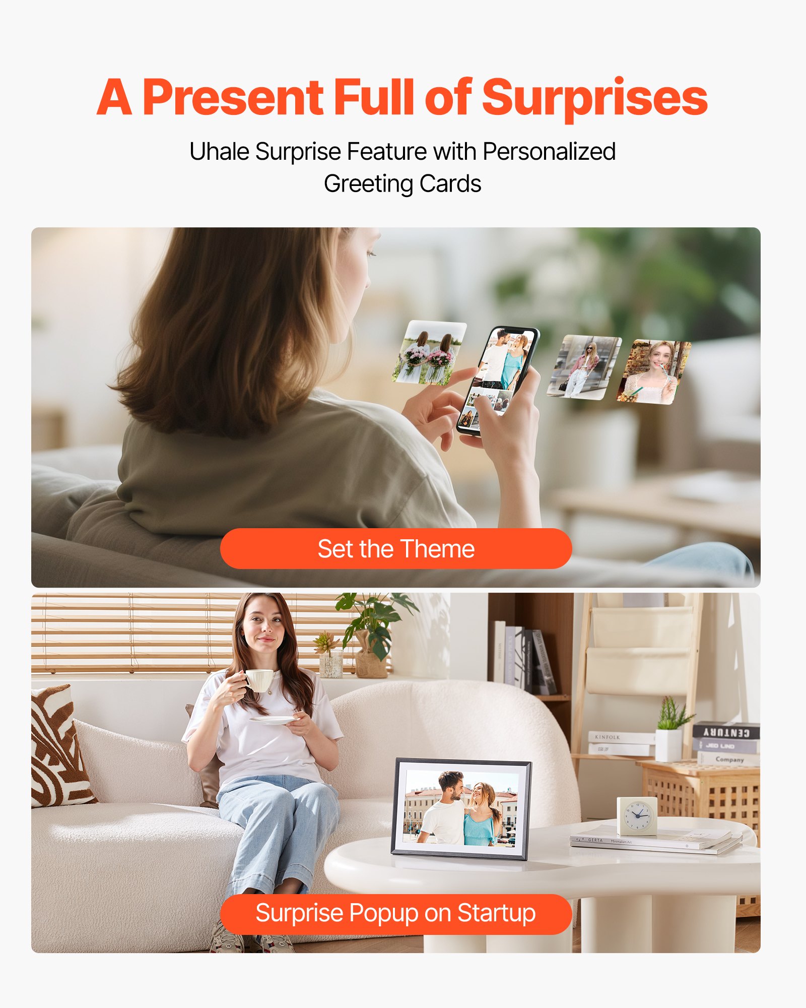 VEVOR 260x180mm (10 inch) digitale fotolijst 32 GB IPS touchscreen wifi fotolijst