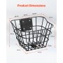 VEVOR Voorwielmand 245x215x180 mm, Scootermand met vaste beugel, max. draagvermogen 9 kg, Stevige stalen stuurmand, Kinderfietsmand/Fietsmand voor volwassenen/Knie-accessoire voor elektrische scooters