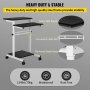 VEVOR Laptop Table Height Adjustable, 119 cm Laptop Rolling Table, Mobile Standing Table, Steel & MDF Boards, Black, 3 Layers Computer Table Notebook Table Projection Table Standing Desk Care Table Laptop Table