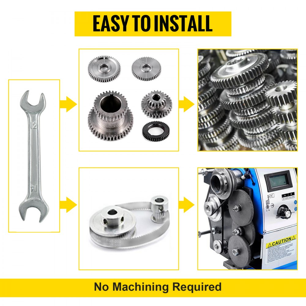 VEVOR Draaibank Metalen tandwielen Tandwiel Metalen tandwielset 27 Stks Draaibank Accessoires set voor Mini-draaibanken Draaibank Tandwielset Geschikt Zijn