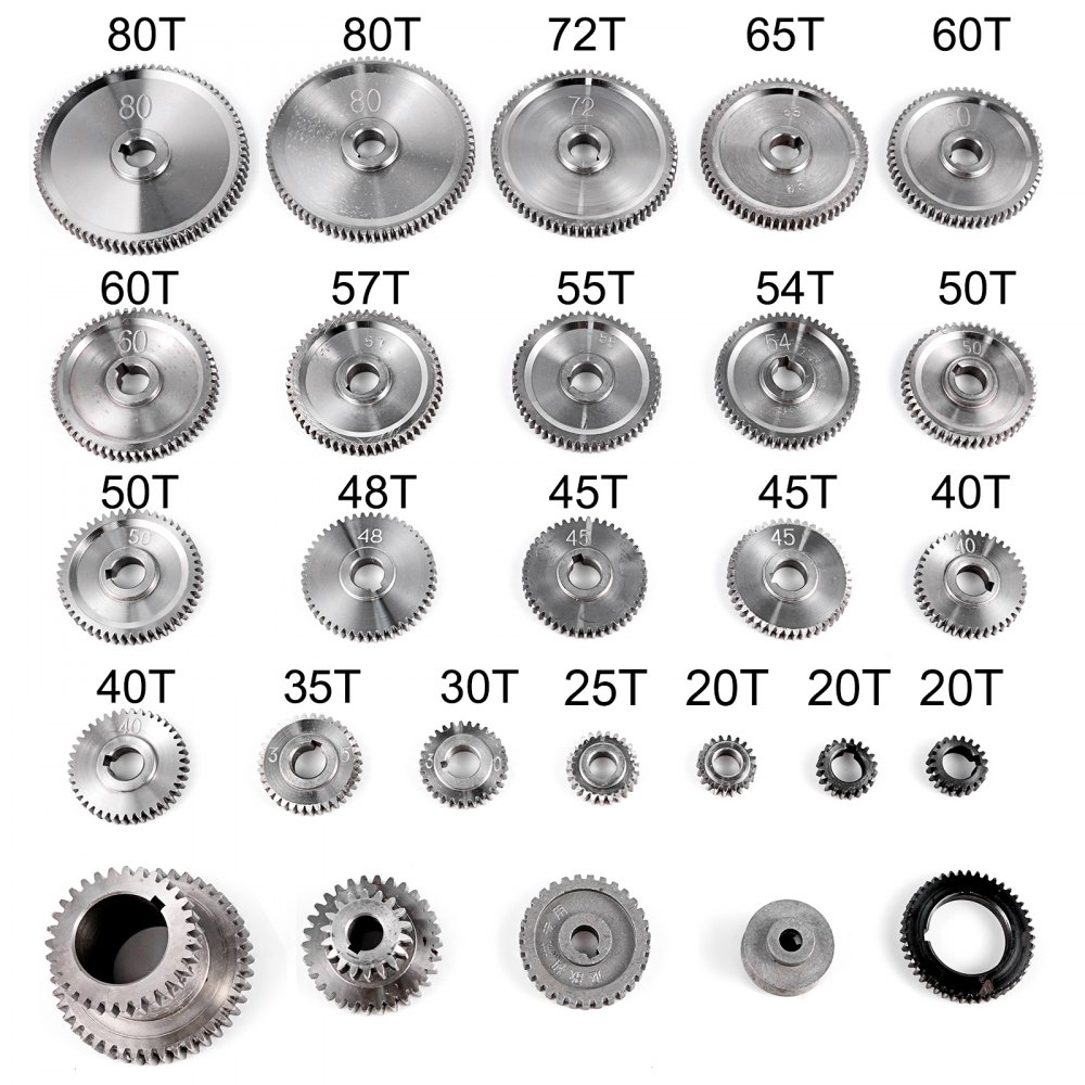 VEVOR Draaibank Metalen tandwielen Tandwiel Metalen tandwielset 27 Stks Draaibank Accessoires set voor Mini-draaibanken Draaibank Tandwielset Geschikt Zijn