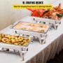 3 Packs Chafer Chafing Dish 8 QT with 1/2 Inserts with Lid Dinner Serving Buffet Server
