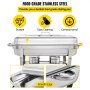 3 Packs Chafer Chafing Dish 8 QT with 1/2 Inserts with Lid Dinner Serving Buffet Server