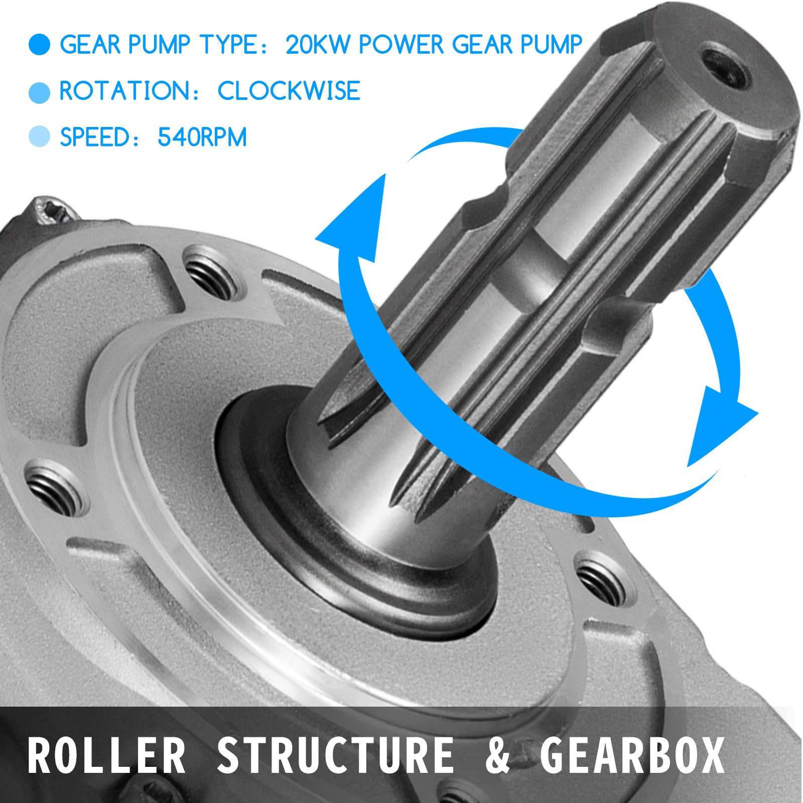 Vevor Pto Tandwielpomp, Versnellingsbak Hydraulische Pomp Lange Buismof 20cc 40l