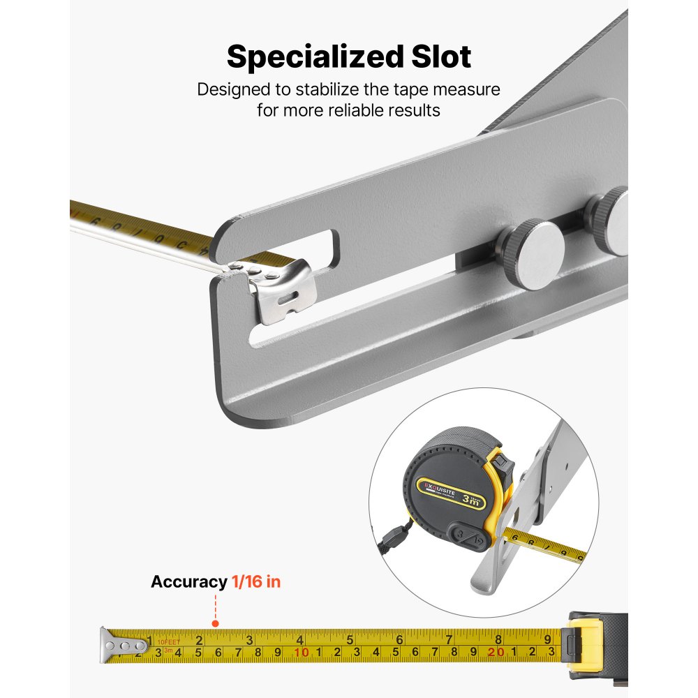 VEVOR wieluitlijningstool, asmeetinstrument, 2 stuks sporingsmeetplaten, cambermeetplaten van koolstofstaal met digitale gradenboog, 2 meetlinten, nauwkeurig gereedschap voor autowielen voor auto's, vrachtwagens en SUV's