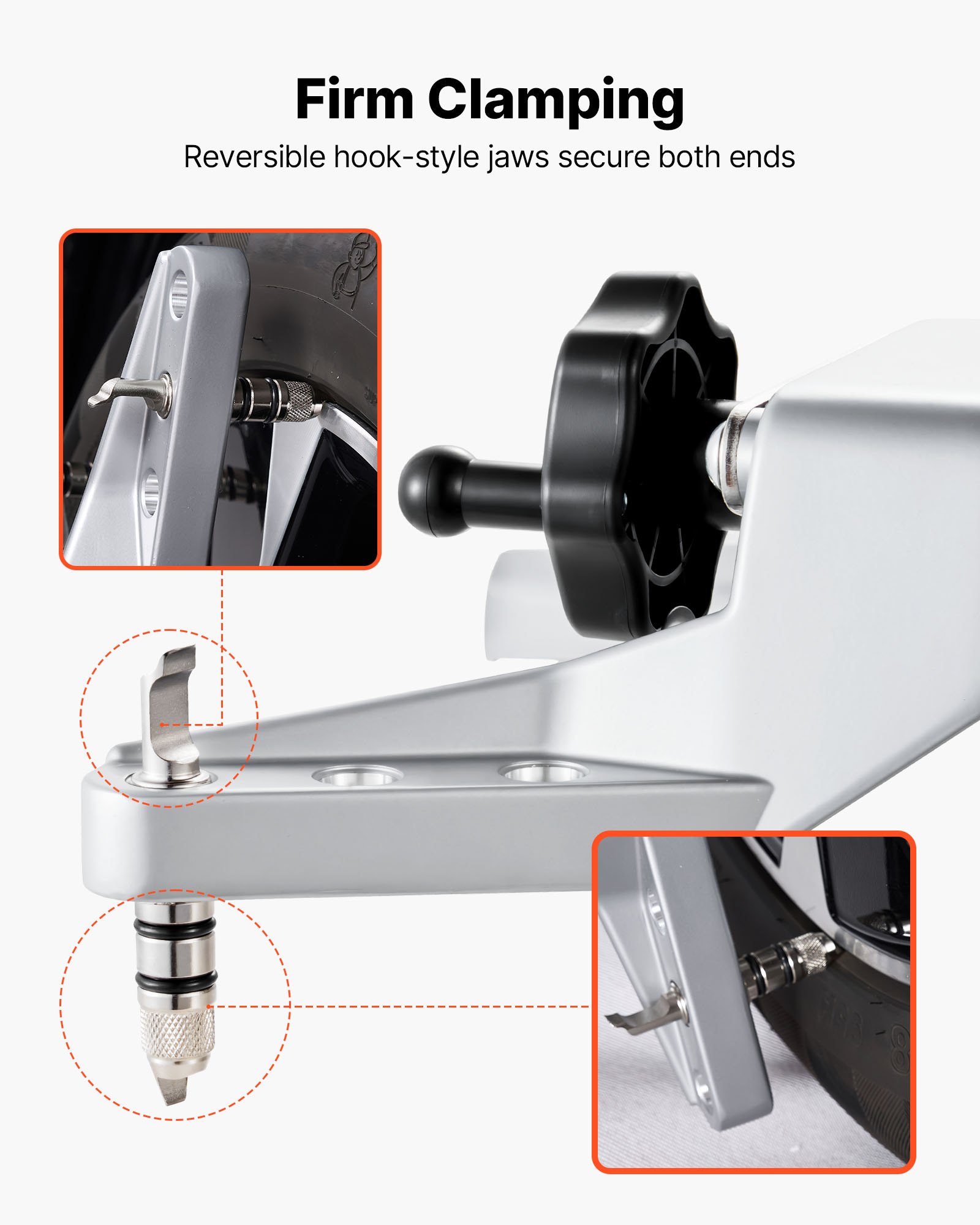 VEVOR Wielklem en Magnetische Adapter, 1 stuk. Aluminiumlegering Wieluitlijngereedschap voor nauwkeurige cambermeting, geschikt voor velgen van 11-25 inch, magnetisch bandenreparatiegereedschap voor auto's en vrachtwagens.