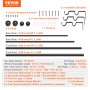 VEVOR 2-rail gordijnroedes, 92-183 cm gordijnroedes, draagvermogen 13,6 kg, verstelbaar met afgeronde kop en beugel - Decoratieve raamdecoratie voor woonkamer, slaapkamer, raam / zwart