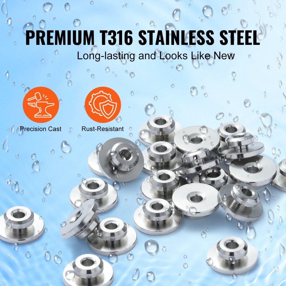 VEVOR 51Pack Cable Railing Kit 3.2mm Wheel Protector Sleeves, Bundle with Black Invisible 3.2mm Swage Tensioner and Terminal, Cable Railing Post Safeguard Covers for 0.41inch Horizontal Hole Post