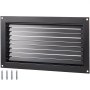 VEVOR Ventilatierooster 406 x 203 mm, Robuust eindrooster van gegalvaniseerd staal, 0,75 mm dik afdekklep-uitlaatrooster, Weerbestendig rooster voor kruipruimtes, garages en behuizingen, Zwart 1,3 kg