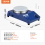 VEVOR Magnetic Stirrer, 0-1500 RPM Stirring Plate with Adjustable Speed ​​Knob, 20L Plate Stirrer Set, Stirring Rod Included