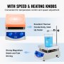 VEVOR Magnetic Stirrer Heating Plate, Max. 380°C, 0-2000 RPM Heating Plate with Magnetic Stirrer, 3000ml Hot Plate Stirrer, Support Stand and Stirring Rods Included, 500W Heating Power