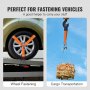 VEVOR Ratchet Tie Down Straps Kit, Lasso Style 2" x 120" Tire Straps, 5512 LBS Working Load, 11023 LBS Breaking Strength, Car Tie Down Straps with Snap Hooks for Passenger Car, Truck, Trailer, 4-Pack